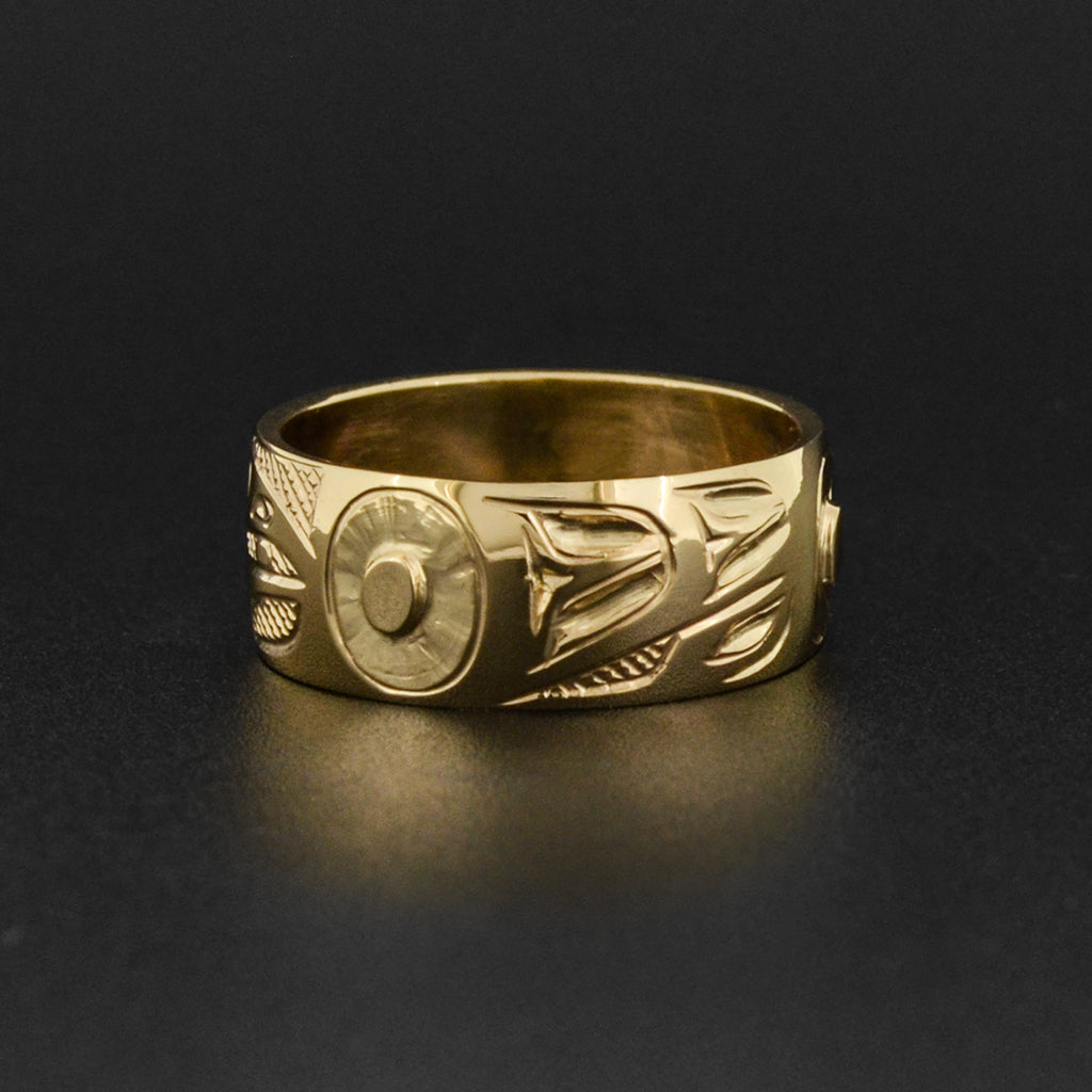 Raven and Light - 14k Gold Ring