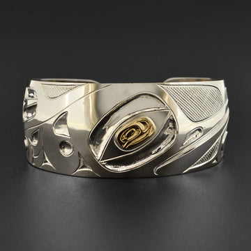 Hummingbird - Silver Bracelet with 14k Gold