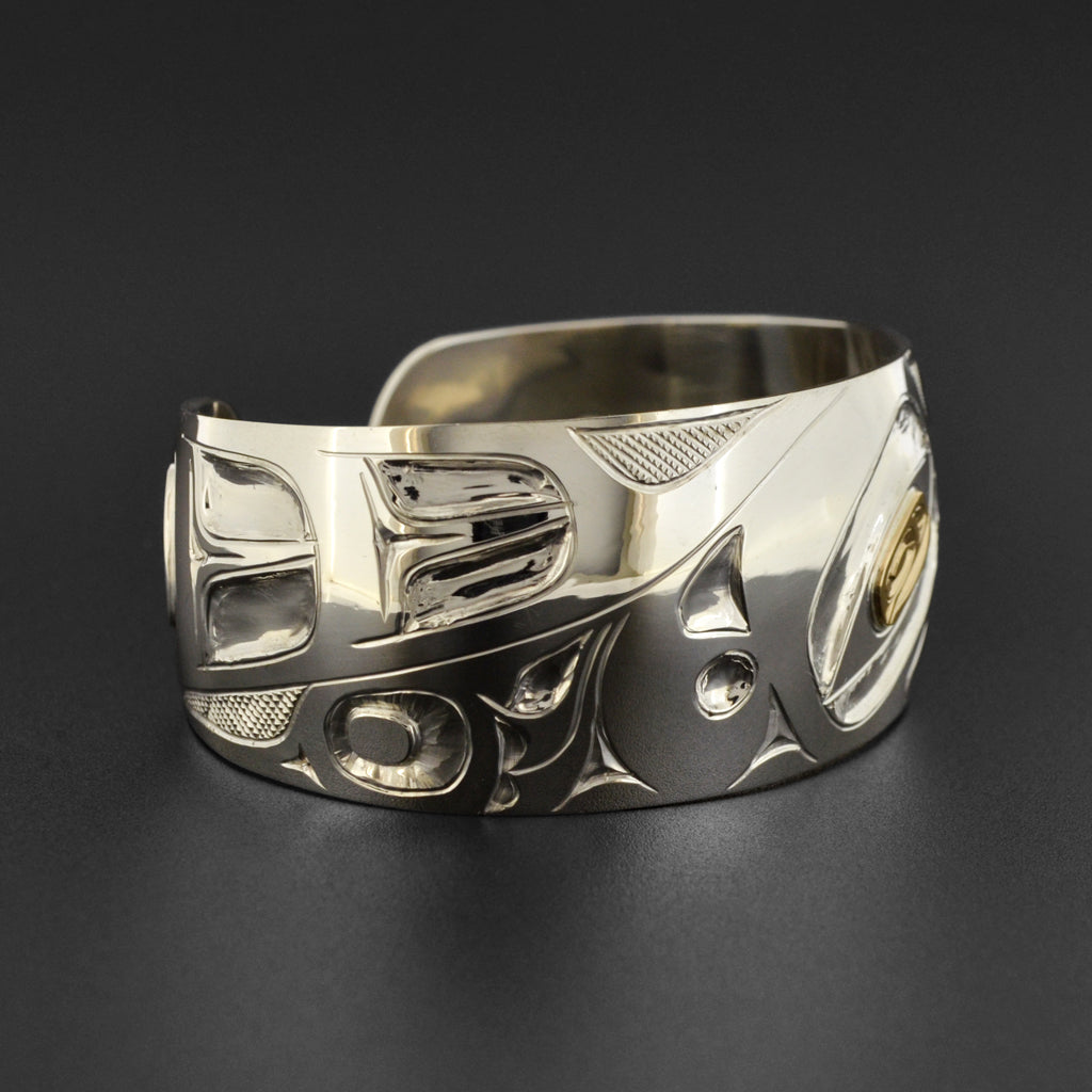 Hummingbird - Silver Bracelet with 14k Gold
