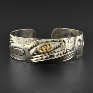 Killerwhale - Silver Bracelet with 14k Gold