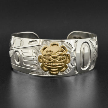 Raven Sun - Silver Bracelet with 14k Gold