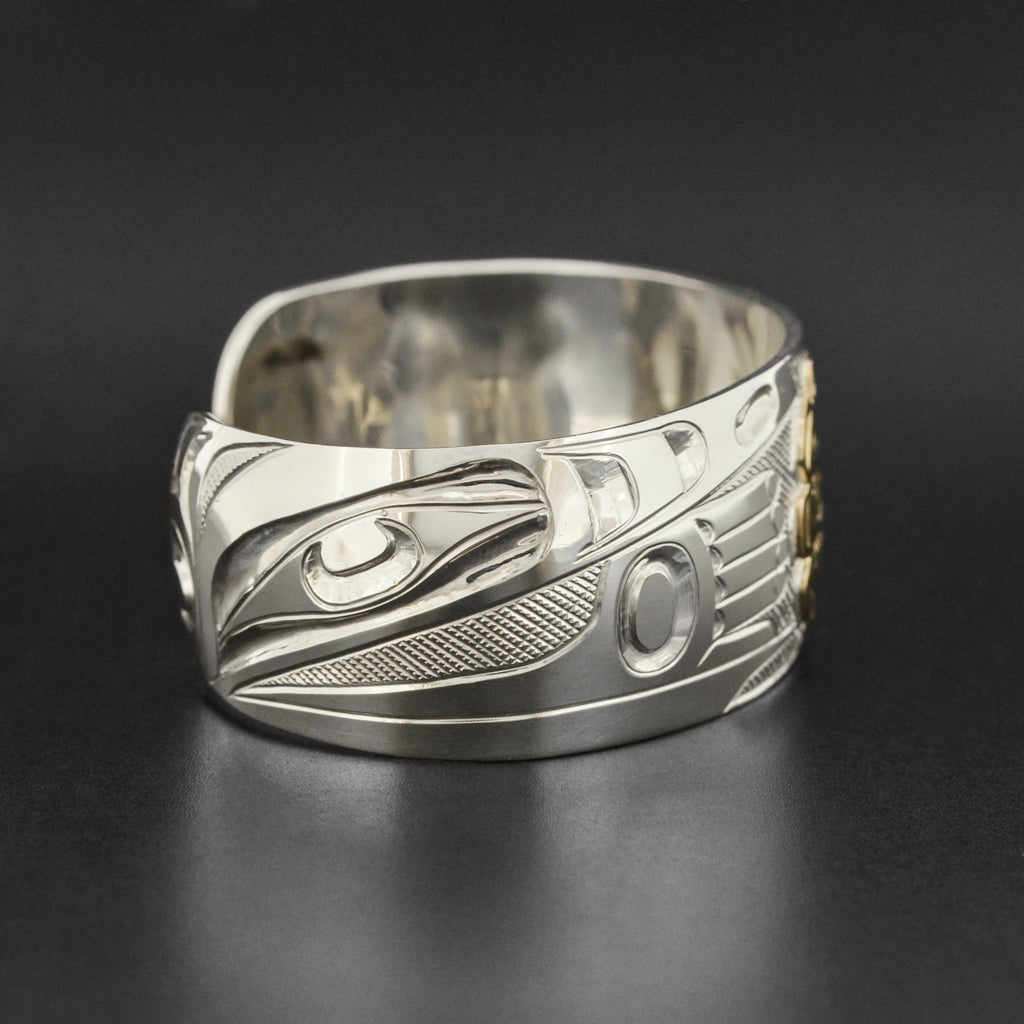 Raven Sun - Silver Bracelet with 14k Gold