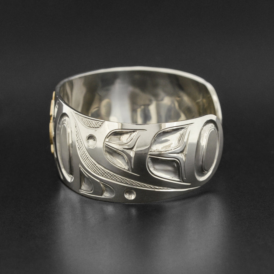 Raven Sun - Silver Bracelet with 14k Gold
