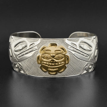 Wolf Sun - Silver Bracelet with 14k Gold