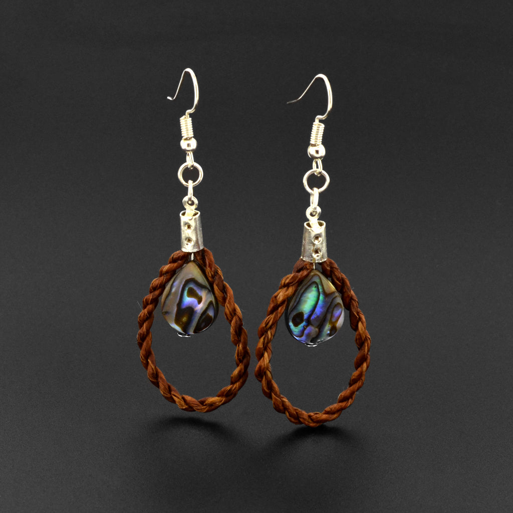 Bilaa Drops - Silver Earrings with Cedar and Abalone