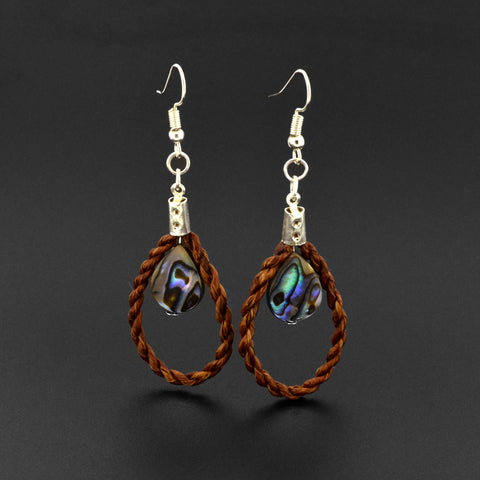 Bilaa Drops - Silver Earrings with Cedar and Abalone