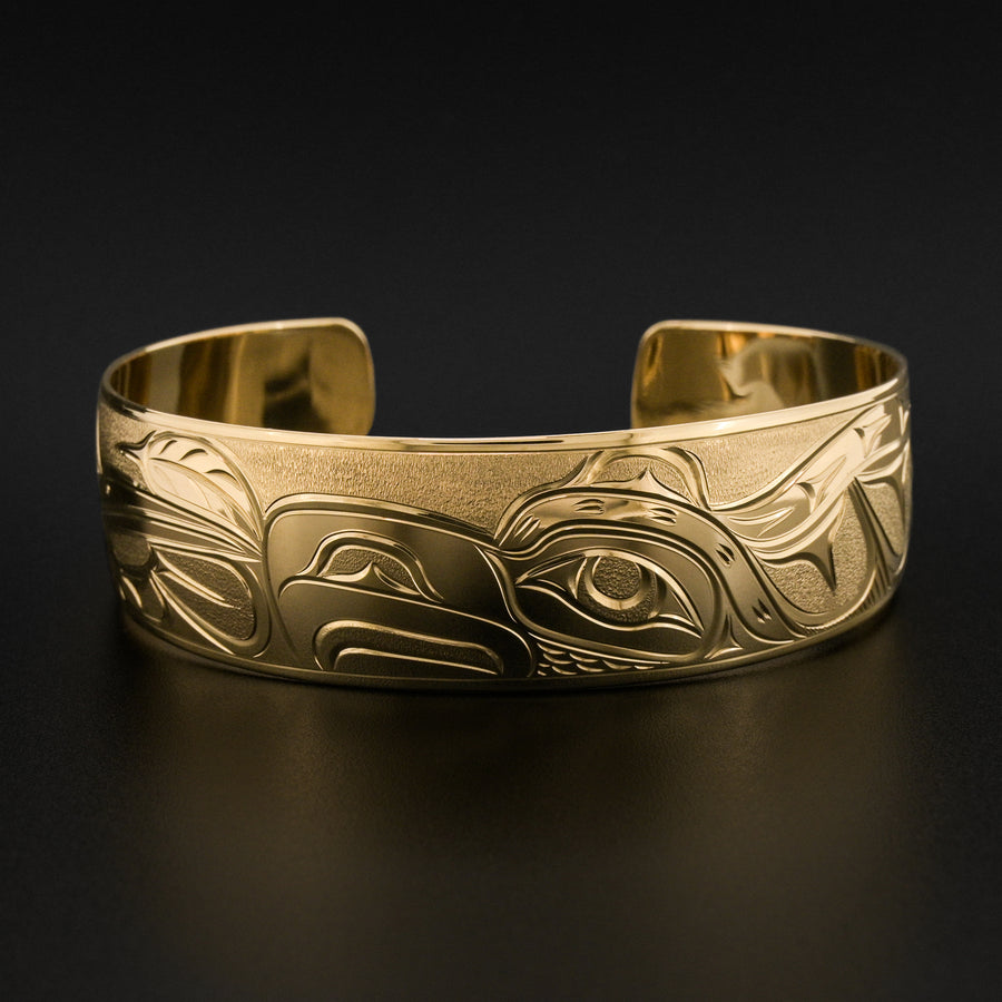 Hummingbird and Eagle - 14k Gold Bracelet