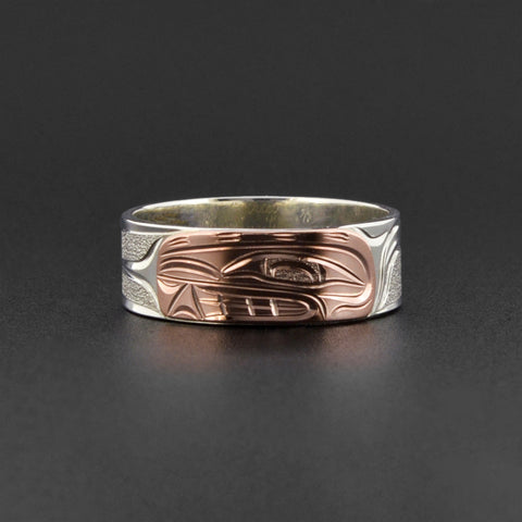 Orca - Silver Ring with 14k Rose Gold