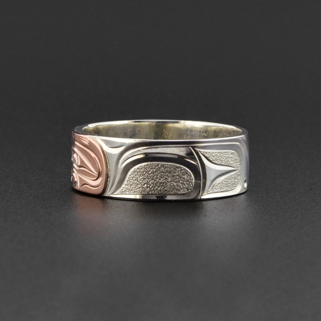 Orca - Silver Ring with 14k Rose Gold