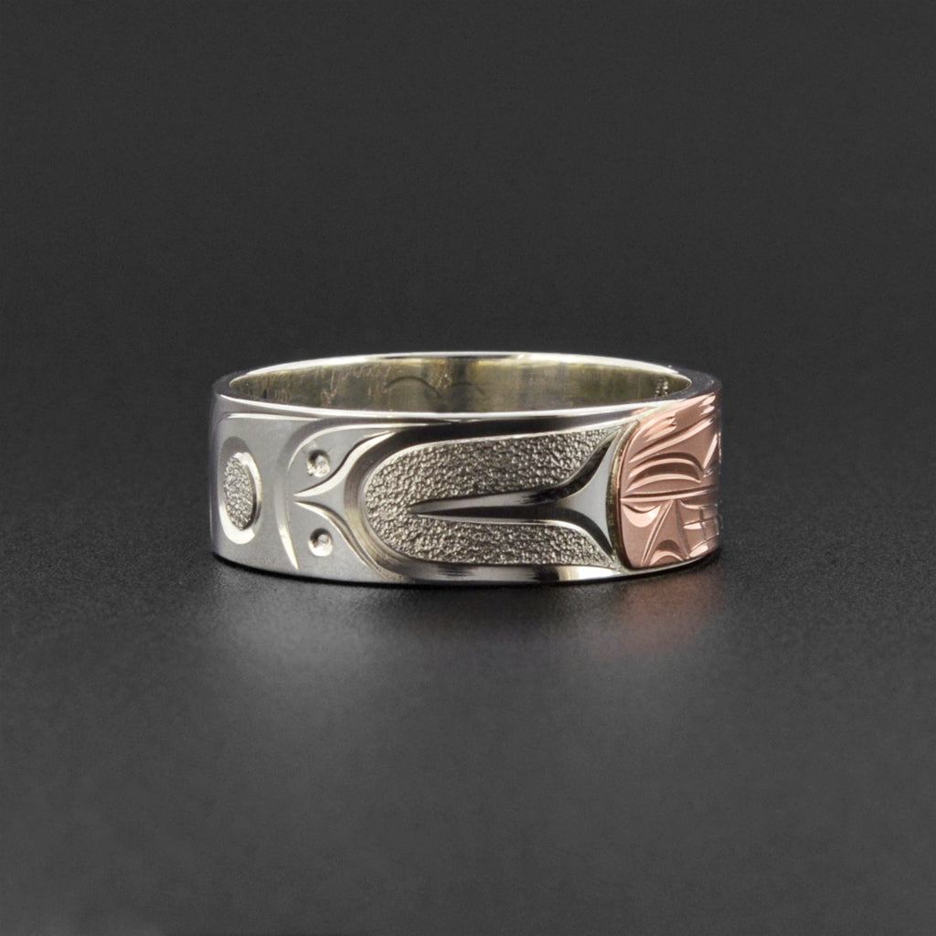 Orca - Silver Ring with 14k Rose Gold