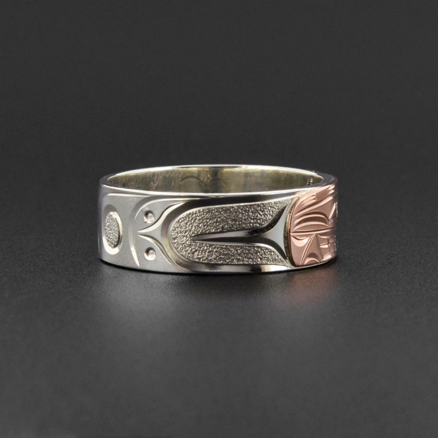 Orca - Silver Ring with 14k Rose Gold