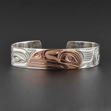 Raven - Silver Bracelet with 14k Rose Gold