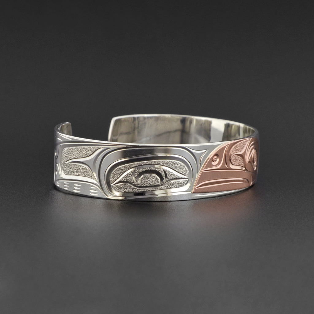 Raven - Silver Bracelet with 14k Rose Gold
