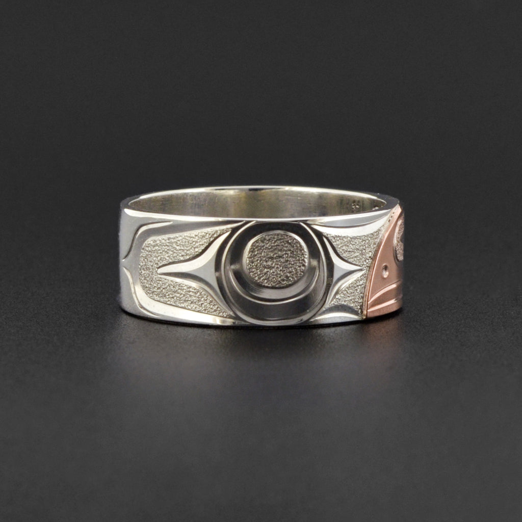 Raven - Silver Ring with 14k Rose Gold