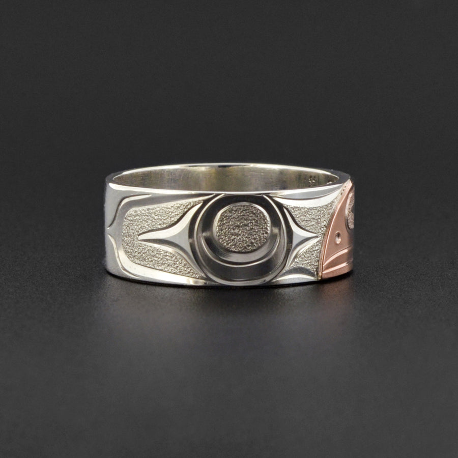 Raven - Silver Ring with 14k Rose Gold