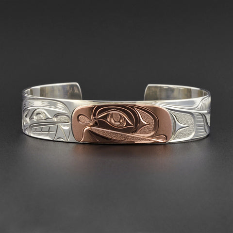 Salmon - Silver Bracelet with 14k Rose Gold
