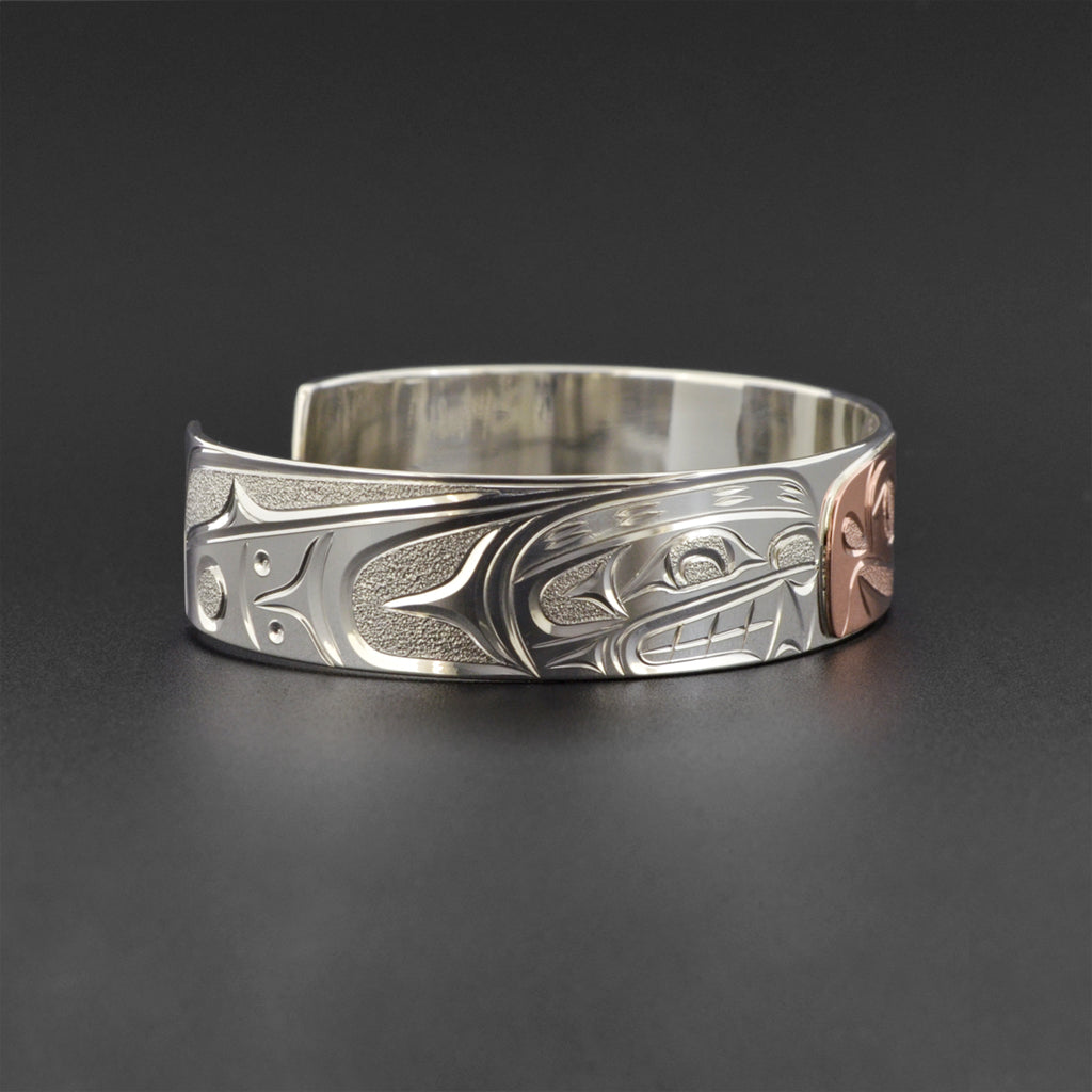 Salmon - Silver Bracelet with 14k Rose Gold