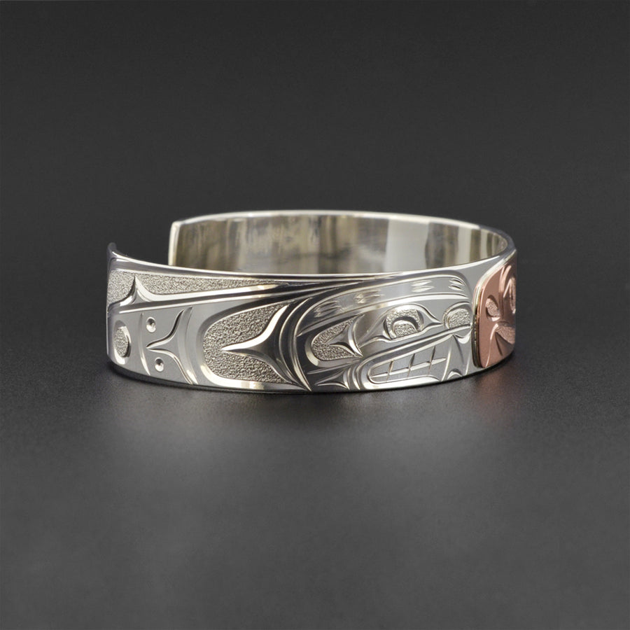 Salmon - Silver Bracelet with 14k Rose Gold
