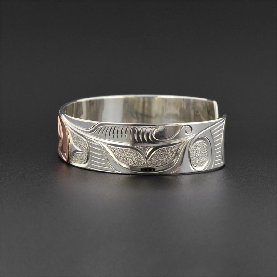 Salmon - Silver Bracelet with 14k Rose Gold