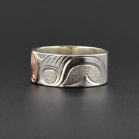 Salmon - Silver Ring with 14k Rose Gold