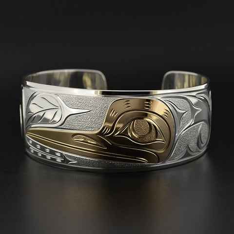 Hummingbird - Silver Bracelet with 14k Gold