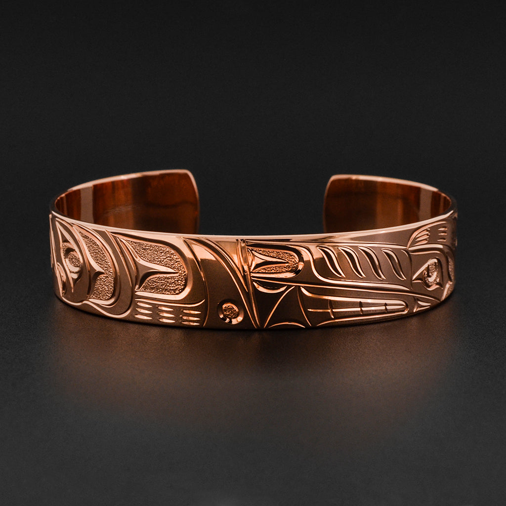 Wolf and Moon - Copper Bracelet
