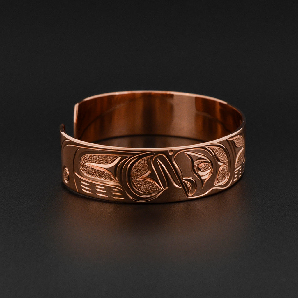 Wolf and Moon - Copper Bracelet