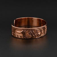 Wolf and Moon - Copper Bracelet