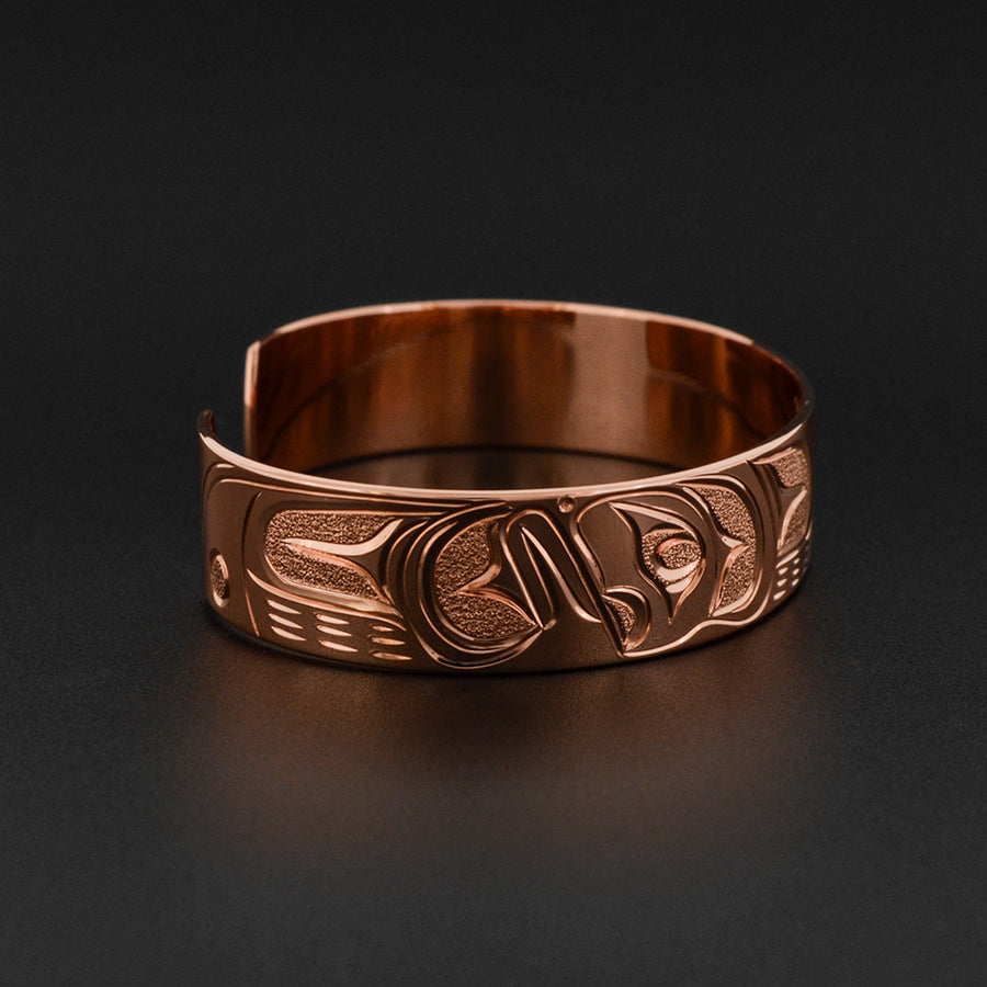 Wolf and Moon - Copper Bracelet