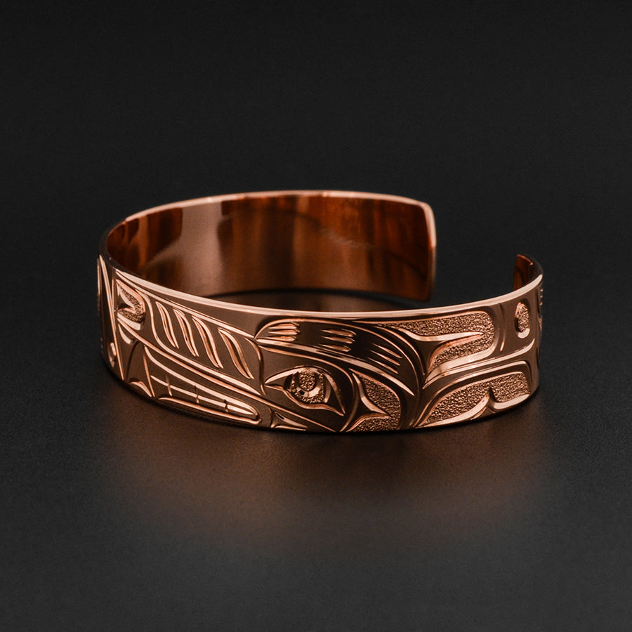 Wolf and Moon - Copper Bracelet