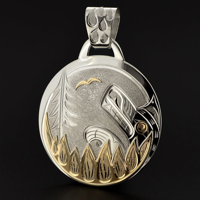 Out of the Flames - Silver Pendant with 14k Gold