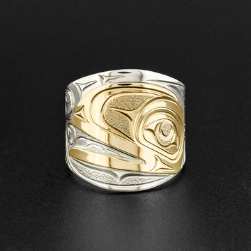 Raven and Light - Silver Bracelet with 14k Gold