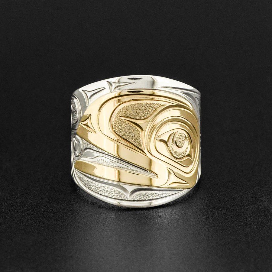 Raven and Light - Silver Bracelet with 14k Gold