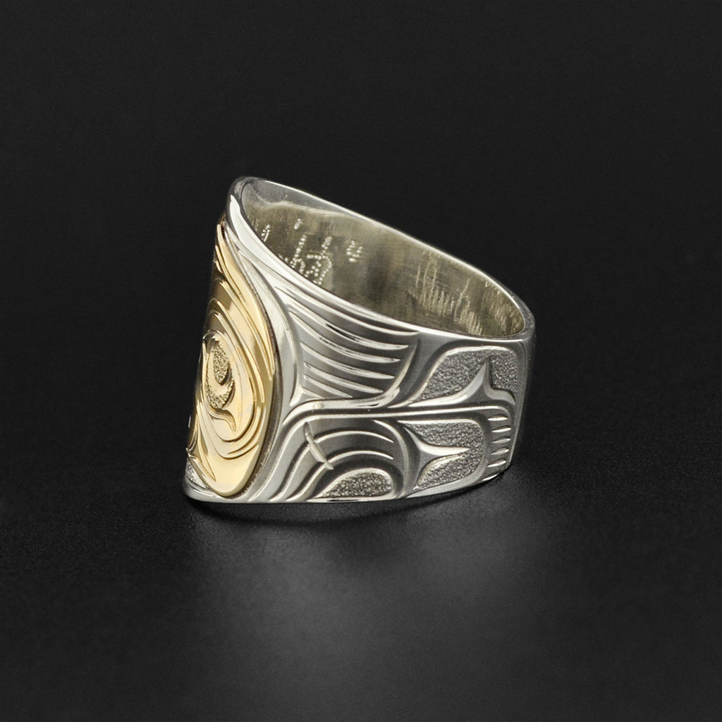 Raven and Light - Silver Bracelet with 14k Gold