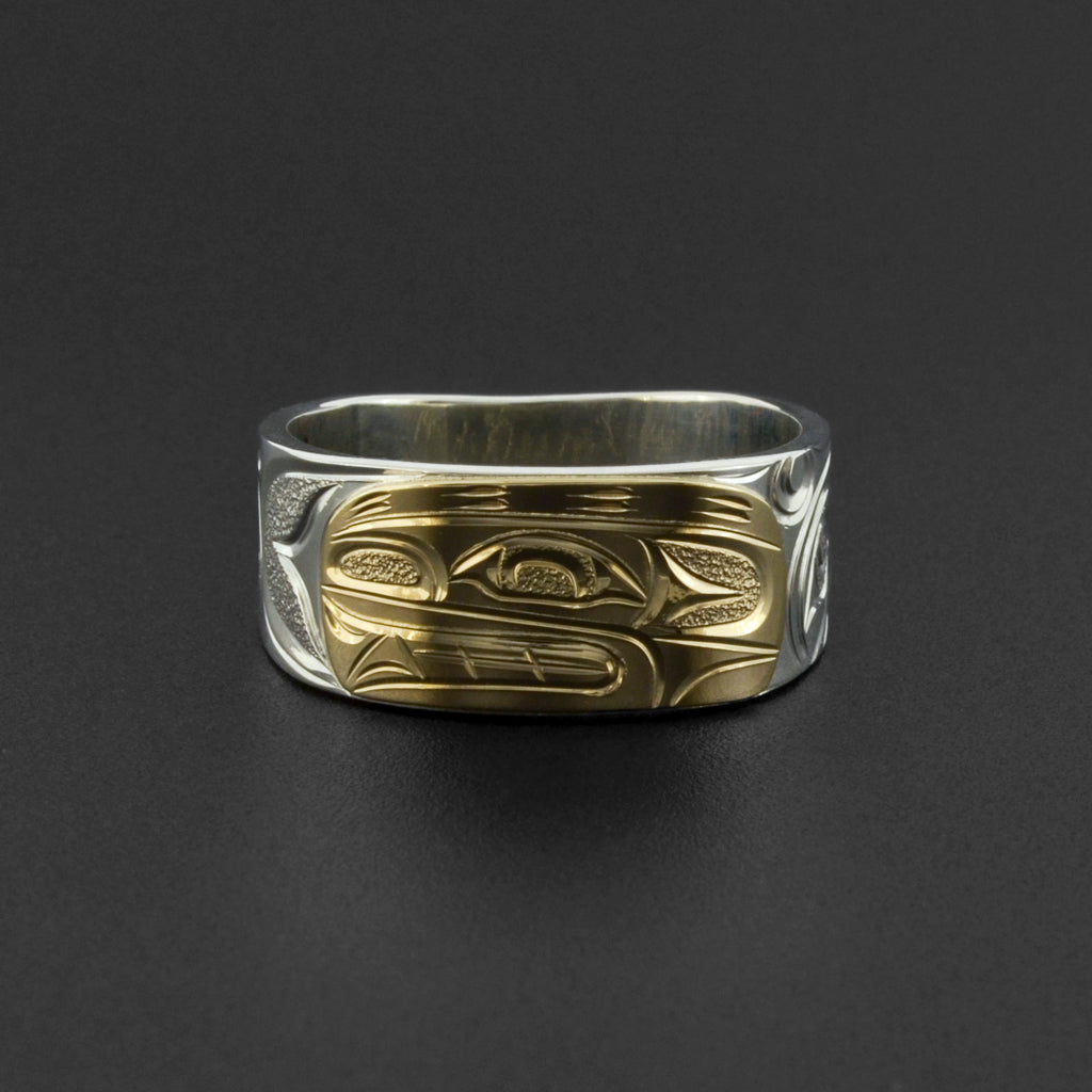 Orca - Silver Ring with 14k Gold