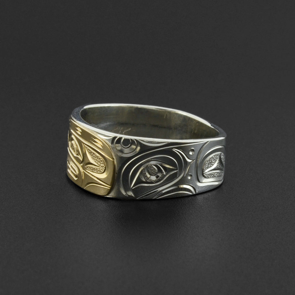 Orca - Silver Ring with 14k Gold