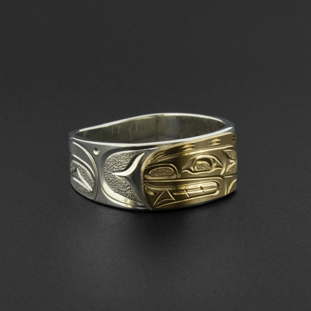 Orca - Silver Ring with 14k Gold
