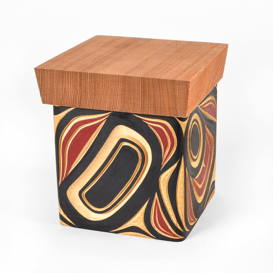 Abstract - Yellow Cedar Bentwood Box – Lattimer Gallery