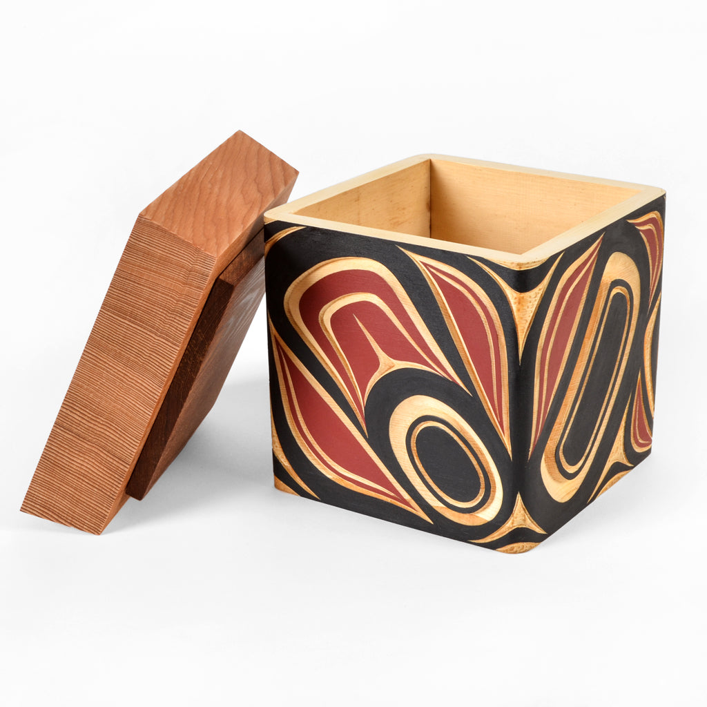 Abstract - Yellow Cedar Bentwood Box – Lattimer Gallery