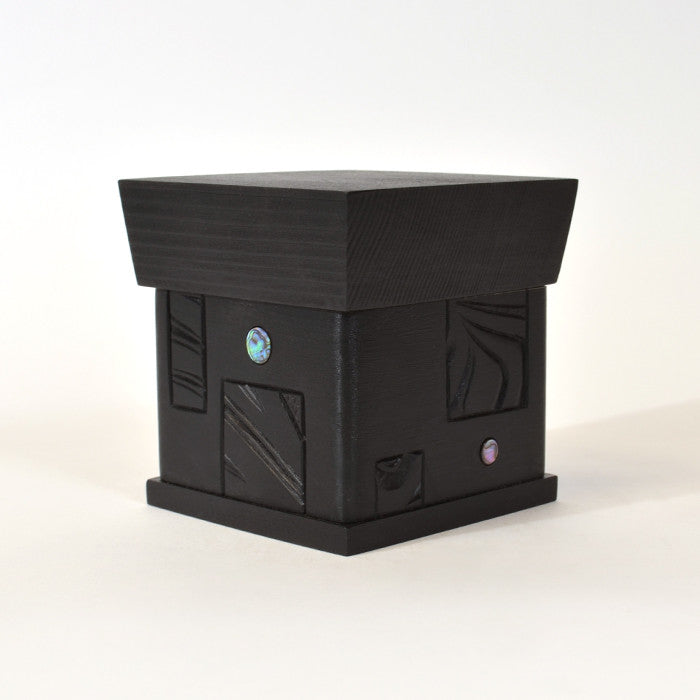 Raven - Bentwood Box with Abalone Inlays