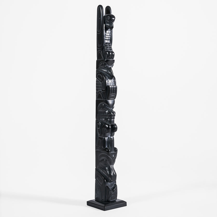 Eagle, Raven, Bear, Killerwhale - Argillite Pole