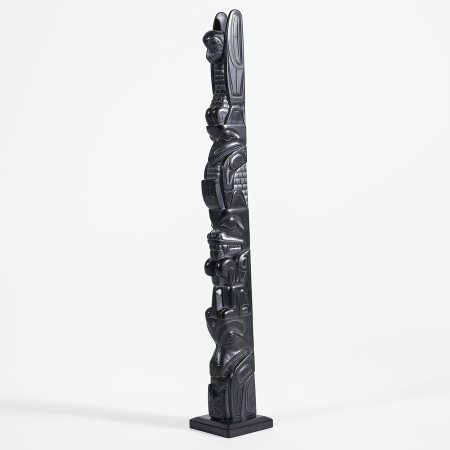 Eagle, Raven, Bear, Killerwhale - Argillite Pole
