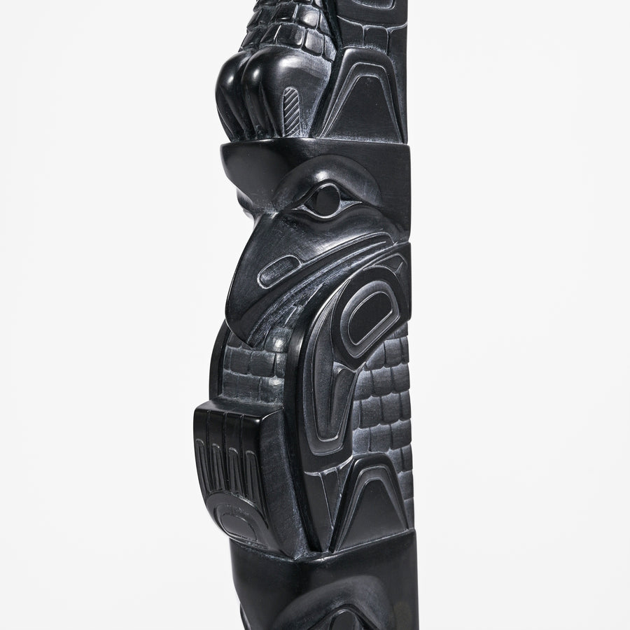 Eagle, Raven, Bear, Killerwhale - Argillite Pole