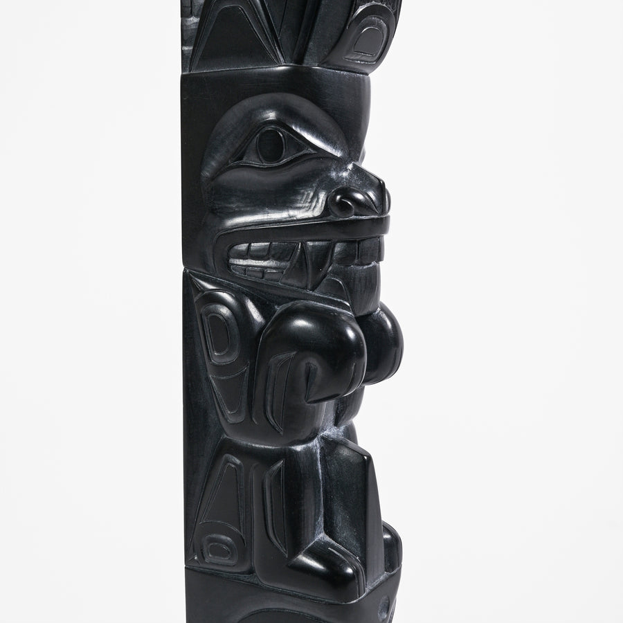 Eagle, Raven, Bear, Killerwhale - Argillite Pole