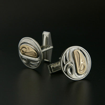 Eagle - Silver and 14k Gold Cufflinks