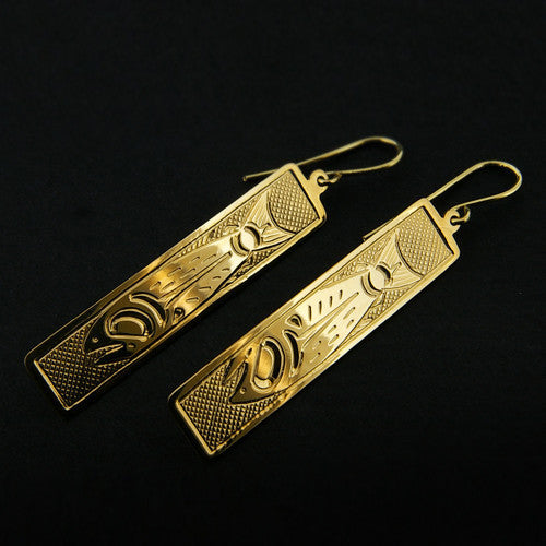 Salmon - 14k Gold Earrings