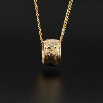 Eagle - 14k Gold Bead with Diamond
