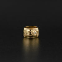 Eagle - 14k Gold Bead with Diamond