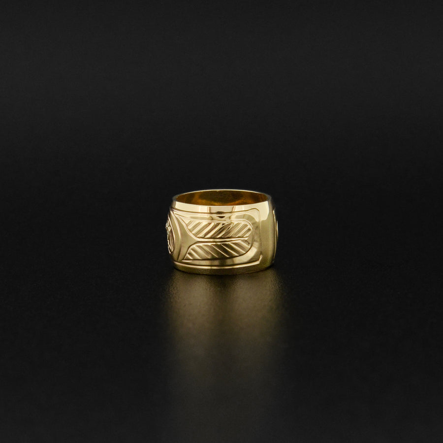 Eagle - 14k Gold Bead with Diamond