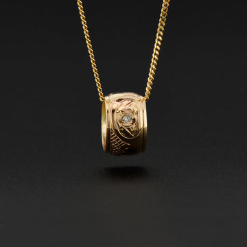 Hummingbird - 14k Gold Bead with Diamond
